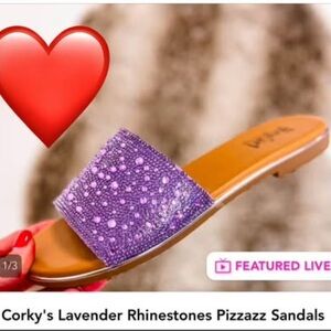 Corky’s Pizzazz Lavender Rhinestone Slide Sandals